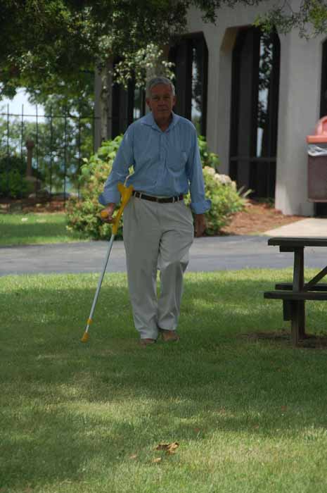 Charlie with Annie's cane
